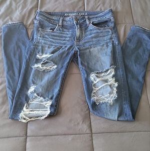 American Eagle Distressed Ripped Jeans Jeggings 8 X long